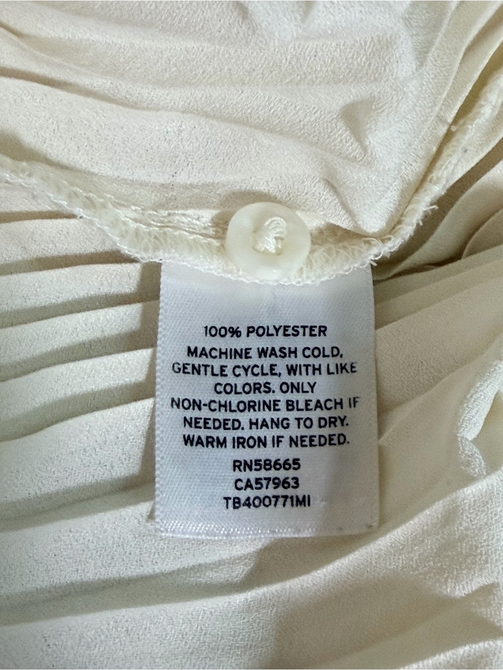 Treasure & Bond Cream Pleated Button Oversized Ruffle Collar Blouse Sz XS - Picture 13 of 13